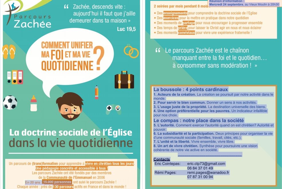 Deuxième édition du parcours ZACHEE: relire son rapport à la société par l’Evangile!